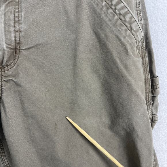 CARHARTT Pants Mens 34x32 B151 Utility Work Canvas Carpenter Khaki Cotton Beige - Picture 9 of 14